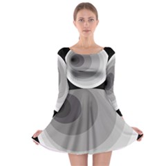 Gray Abstraction Long Sleeve Skater Dress by Valentinaart