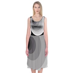 Gray Abstraction Midi Sleeveless Dress by Valentinaart