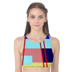 Abstract Landscape Tank Bikini Top by Valentinaart