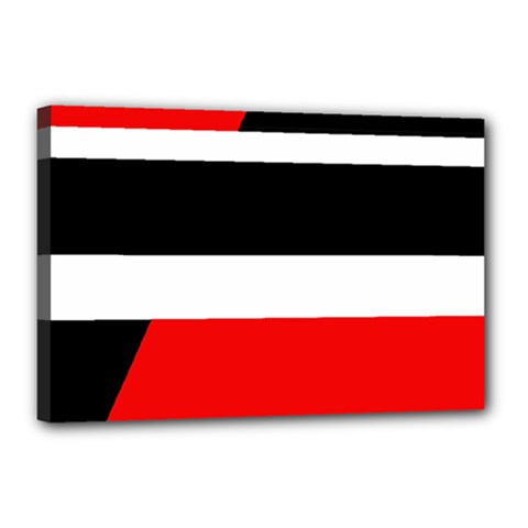 Red, White And Black Abstraction Canvas 18  X 12  by Valentinaart