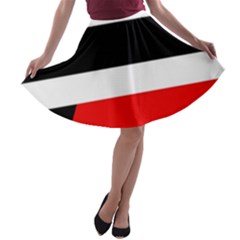 Red, White And Black Abstraction A-line Skater Skirt by Valentinaart