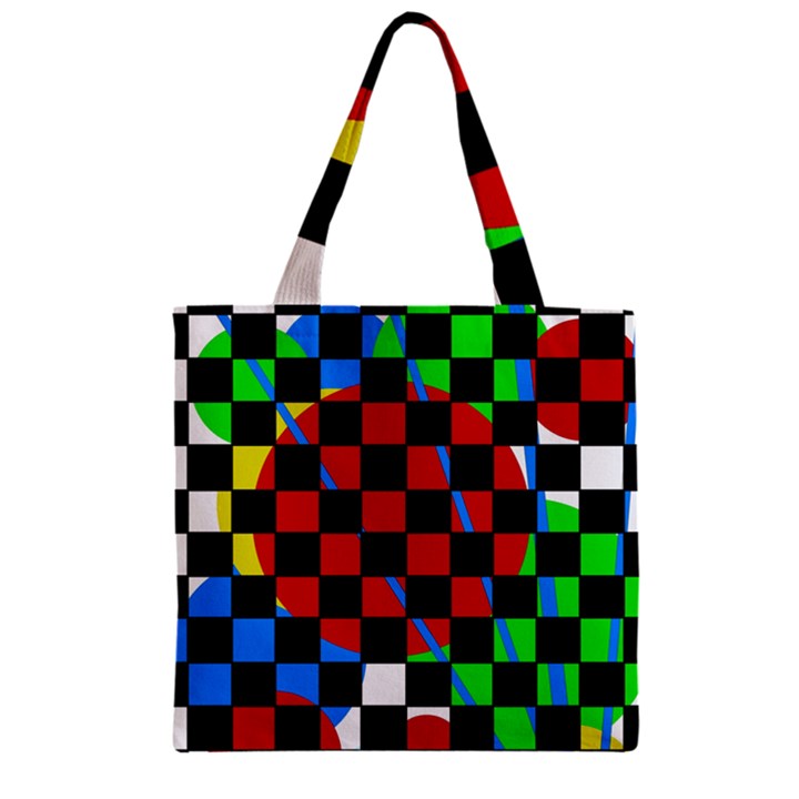 colorful abstraction Zipper Grocery Tote Bag