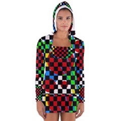 Colorful Abstraction Women s Long Sleeve Hooded T-shirt by Valentinaart