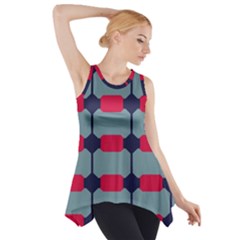 Red Blue Shapes Pattern                                                                                     Side Drop Tank Tunic by LalyLauraFLM