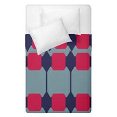 Red Blue Shapes Pattern                                                                                      Duvet Cover (single Size) by LalyLauraFLM