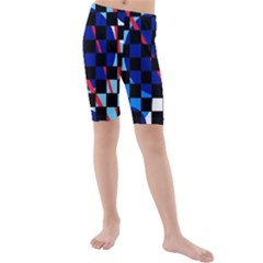 Blue Abstraction Kid s Mid Length Swim Shorts by Valentinaart