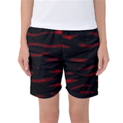 Red And Black Women s Basketball Shorts by Valentinaart