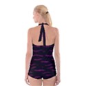 Purple and black Boyleg Halter Swimsuit  View2