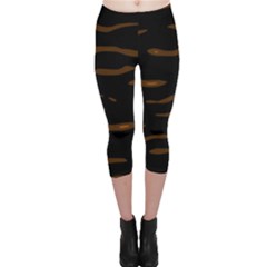 Orange And Black Capri Leggings  by Valentinaart