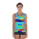 Colorful shapes on a blue background                                                                                       Women s Sport Tank Top View1