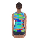 Colorful shapes on a blue background                                                                                       Women s Sport Tank Top View2