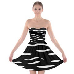 Black And White Strapless Dresses by Valentinaart