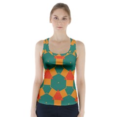 Honeycombs And Triangles Pattern           Racer Back Sports Top by LalyLauraFLM