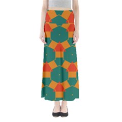 Honeycombs And Triangles Pattern                                         Women s Maxi Skirt by LalyLauraFLM