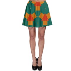 Honeycombs And Triangles Pattern                                                                                       Skater Skirt by LalyLauraFLM