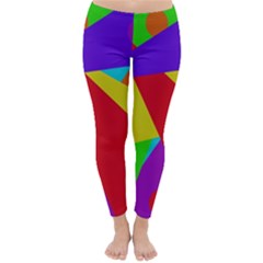 Colorful Abstract Design Winter Leggings  by Valentinaart