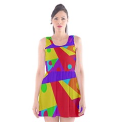 Colorful Abstract Design Scoop Neck Skater Dress by Valentinaart