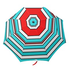 Blue, Red, And White Lines Folding Umbrellas by Valentinaart