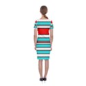 Blue, red, and white lines Classic Short Sleeve Midi Dress View2