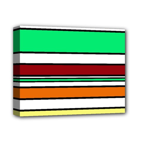 Green, Orange And Yellow Lines Deluxe Canvas 14  X 11  by Valentinaart