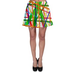 Colorful Lines Skater Skirt by Valentinaart