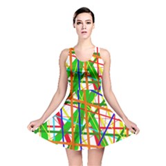 Colorful Lines Reversible Skater Dress by Valentinaart