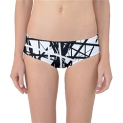 Black And White Abstract Design Classic Bikini Bottoms by Valentinaart