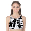 Black and white abstract design Tank Bikini Top View1