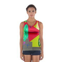 Abstract Bird Women s Sport Tank Top  by Valentinaart