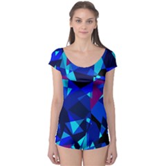 Blue Broken Glass Boyleg Leotard 