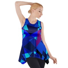 Blue Broken Glass Side Drop Tank Tunic by Valentinaart