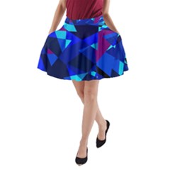 Blue Broken Glass A-line Pocket Skirt by Valentinaart