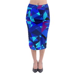 Blue Broken Glass Midi Pencil Skirt by Valentinaart