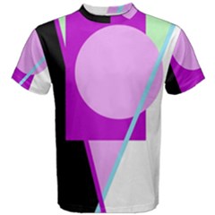 Purple Geometric Design Men s Cotton Tee by Valentinaart