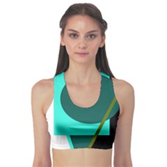 Geometric Abstract Design Sports Bra by Valentinaart