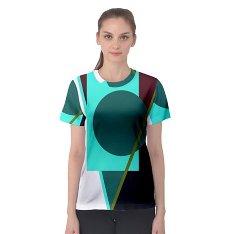 Geometric Abstract Design Women s Sport Mesh Tee by Valentinaart