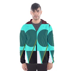 Geometric Abstract Design Hooded Wind Breaker (men) by Valentinaart