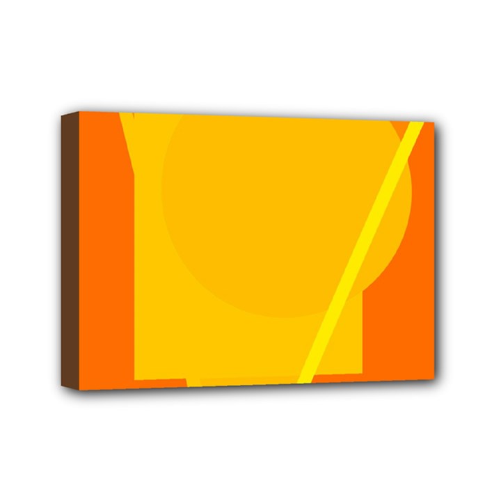 Orange abstract design Mini Canvas 7  x 5 