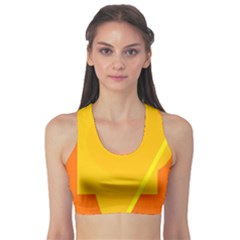 Orange Abstract Design Sports Bra by Valentinaart