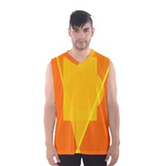 Orange Abstract Design Men s Basketball Tank Top by Valentinaart