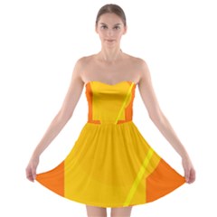 Orange Abstract Design Strapless Dresses by Valentinaart