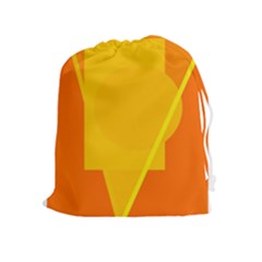 Orange Abstract Design Drawstring Pouches (extra Large) by Valentinaart