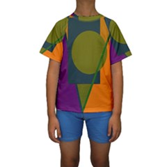 Geometric Abstraction Kid s Short Sleeve Swimwear by Valentinaart