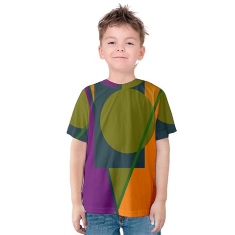 Geometric Abstraction Kid s Cotton Tee by Valentinaart