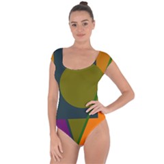 Geometric Abstraction Short Sleeve Leotard  by Valentinaart