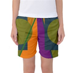 Geometric Abstraction Women s Basketball Shorts by Valentinaart