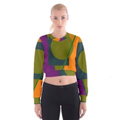 Geometric Abstraction Women s Cropped Sweatshirt by Valentinaart