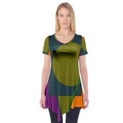 Geometric Abstraction Short Sleeve Tunic  by Valentinaart