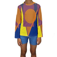 Geometric Abstract Desing Kid s Long Sleeve Swimwear by Valentinaart