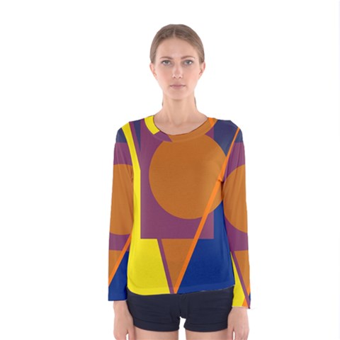 Geometric Abstract Desing Women s Long Sleeve Tee by Valentinaart